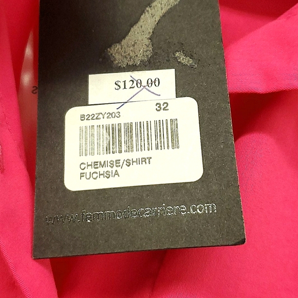 Femme Fuchsia Button Up Shirt - Picture 4 of 6